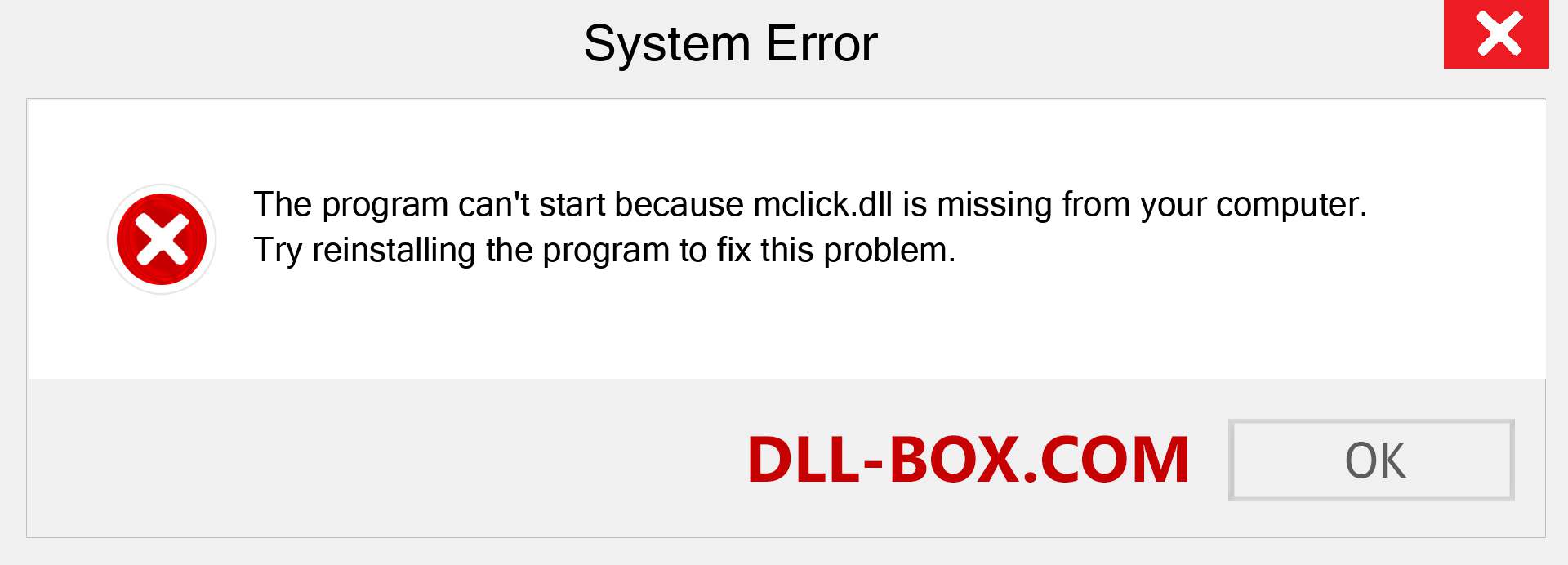  mclick.dll file is missing?. Download for Windows 7, 8, 10 - Fix  mclick dll Missing Error on Windows, photos, images